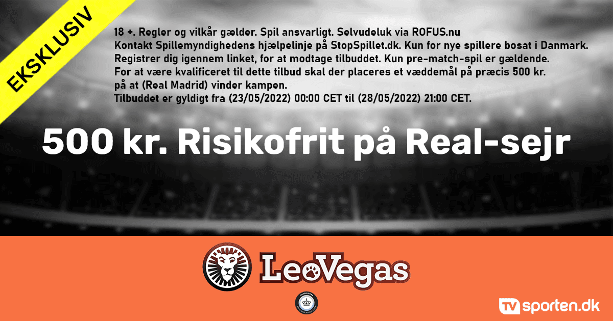 Eksklusivt tilbud: 500 kr. risikofrit spil på Real-sejr