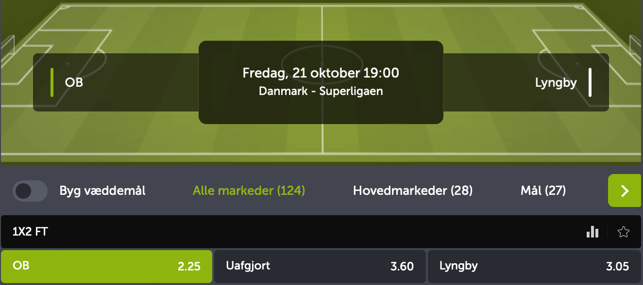 OB vs LYNGBY: DAGENS SPIL & ODDS FORSLAG