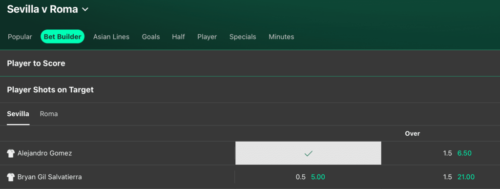 bet365 byg selv væddemål