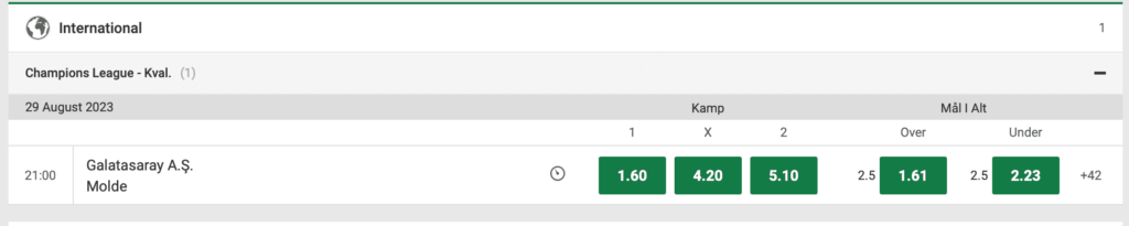 unibet odds