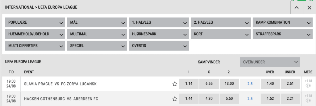 Europa League Odds