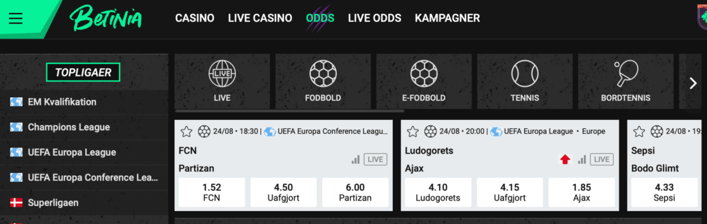Europa League betting